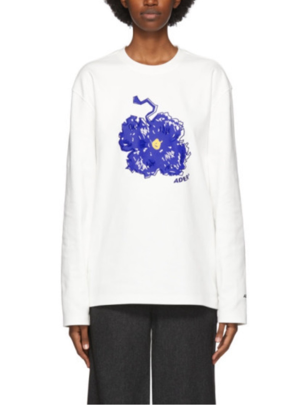 ADER error White Bluessom Long Sleeve T-Shirt Size A1 / Small